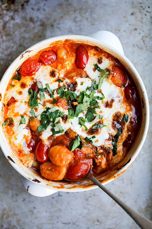 Easy Baked Gnocchi with Tomatoes and Mozzarella | The Floating Kitchen