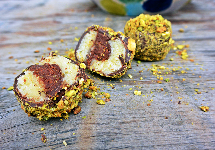 Ganache Filled Marzipan Truffles with Homemade Marzipan