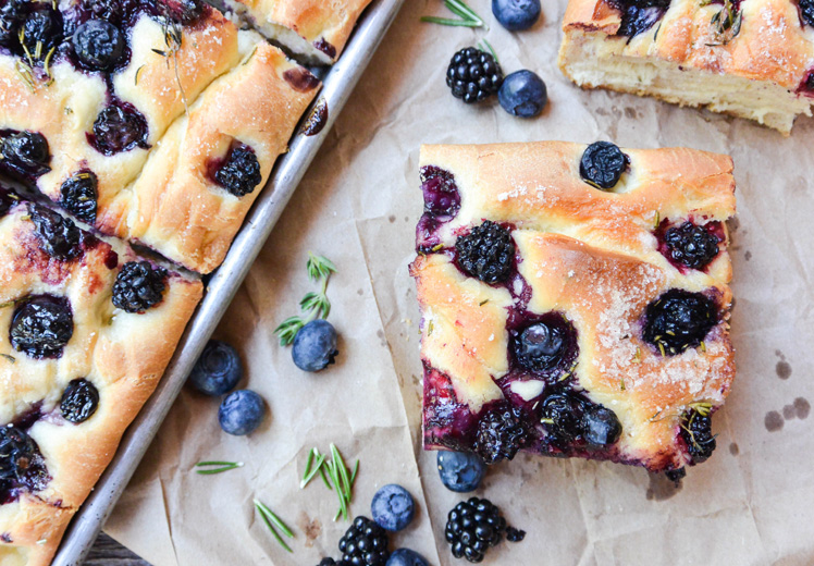 Blueberry-Blackberry Herbed Focaccia