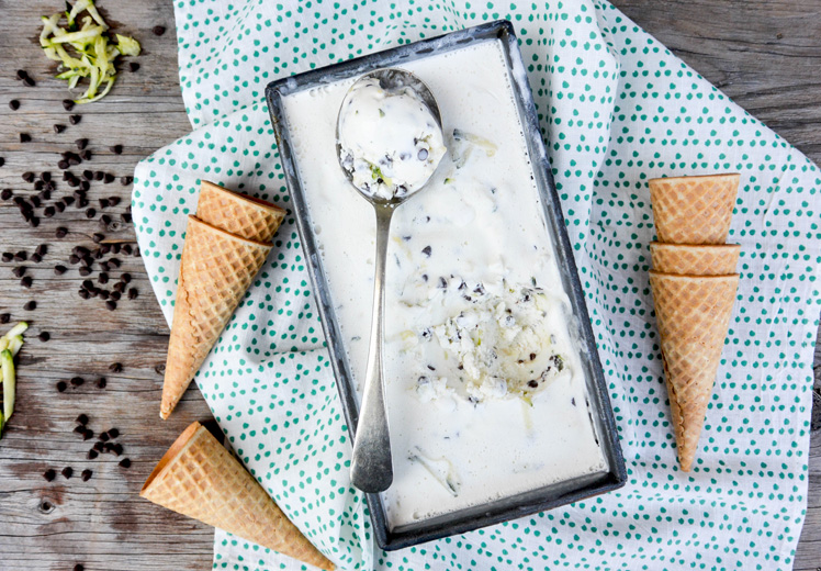 Zucchini-Chip Sour Cream Ice Cream