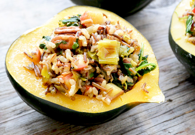 Acorn Squash with Wild Rice Stuffing