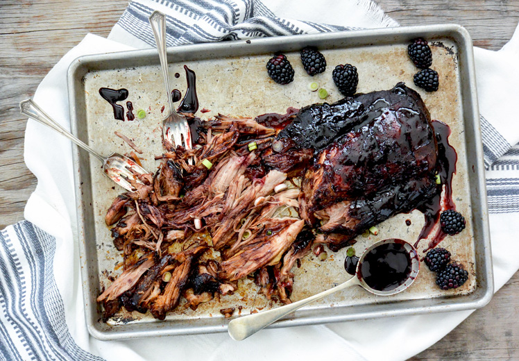 Easy Slow Cooker Pork Roast with Hoisin-Blackberry Sauce