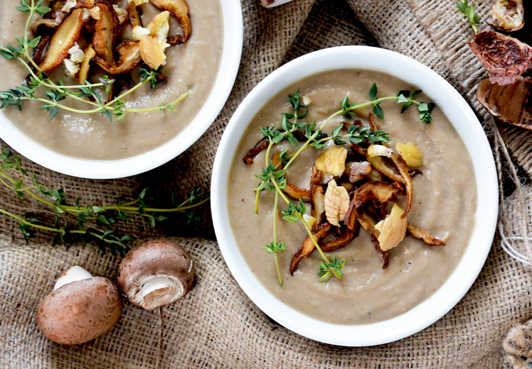 Creamy Mushroom-Chestnut Bisque {Vegan!}