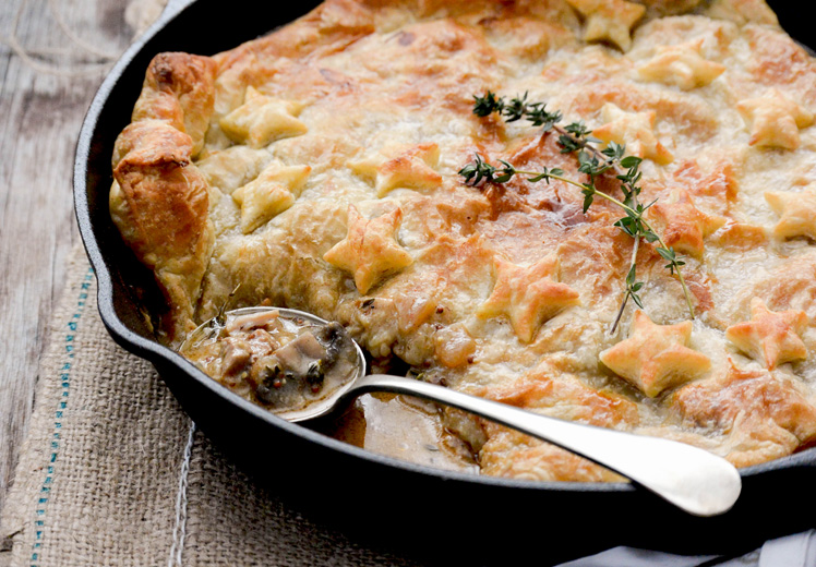 Skillet Chicken and Mushroom Pot Pie