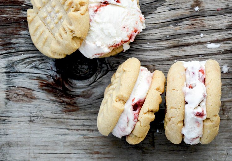 peanut butter and jelly ice cream sandwiches