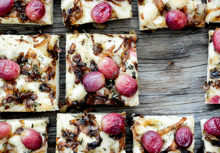 Grape and Caramelized Onion Herbed Focaccia