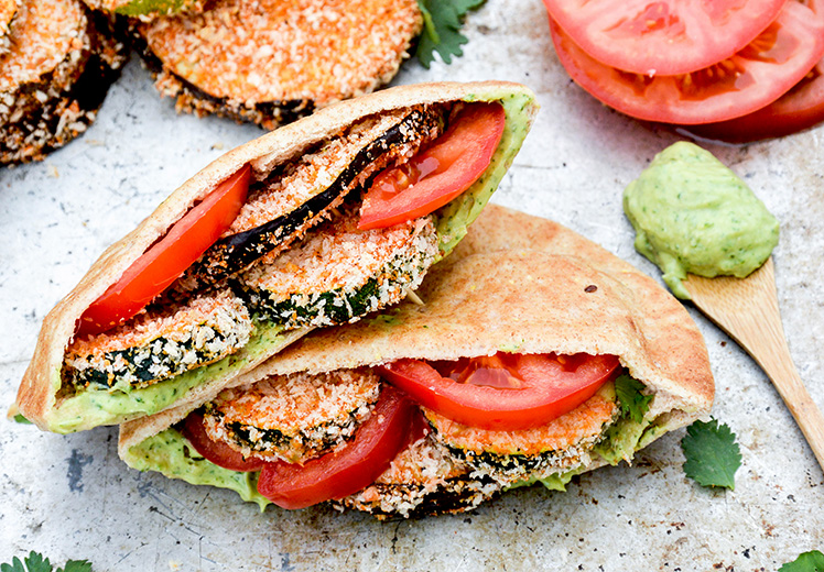 Baked Eggplant and Zucchini Sandwiches with Avocado Aioli