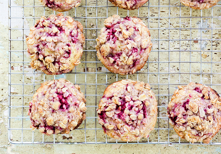 Raspberry-Coffee Streusel Muffins