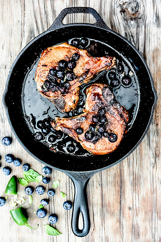 Thick Cut Pork Chops with Blueberry Salsa Floating Kitchen