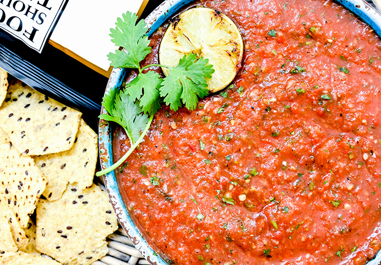 Fire Grilled Tomato and Red Pepper Salsa
