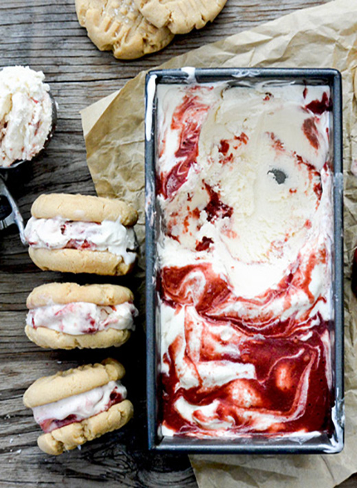 Peanut Butter and Jelly Ice Cream Sandwiches Floating Kitchen