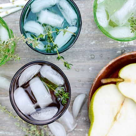 Champagne-Elderflower Cocktail with Pear and Thyme | www.floatingkitchen.net