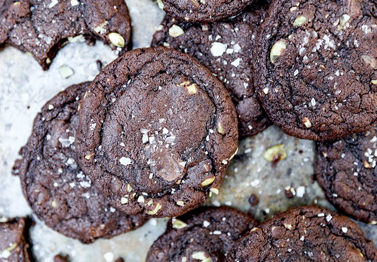 Chewy Dark Chocolate-Pumpkin Cookies | www.floatingkitchen.net