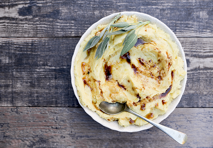 Mascarpone Mashed Potatoes with Sage Browned Butter | www.floatingkitchen.net