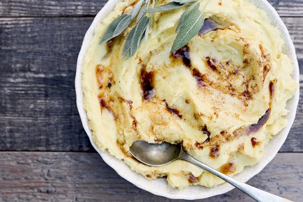 Mascarpone Mashed Potatoes with Sage Browned Butter | www.floatingkitchen.net