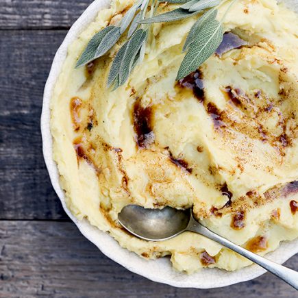 Mascarpone Mashed Potatoes with Sage Browned Butter | www.floatingkitchen.net