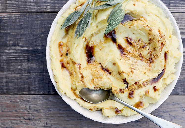 Mascarpone Mashed Potatoes with Sage Browned Butter | www.floatingkitchen.net