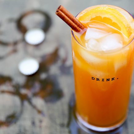 Pumpkin Beertail with Tequila and Spiced Rum | www.floatingkitchen.net