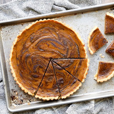 Chocolate-Swirled Pumpkin Tart | www.floatingkitchen.net