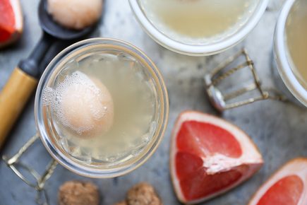 Pink Grapefruit-Champagne Sorbet Floats | www.floatingkitchen.net