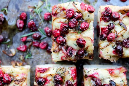 Cranberry, Caramelized Onion and Fresh Herb Focaccia | www.floatingkitchen.net