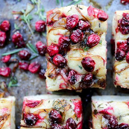 Cranberry, Caramelized Onion and Fresh Herb Focaccia | www.floatingkitchen.net