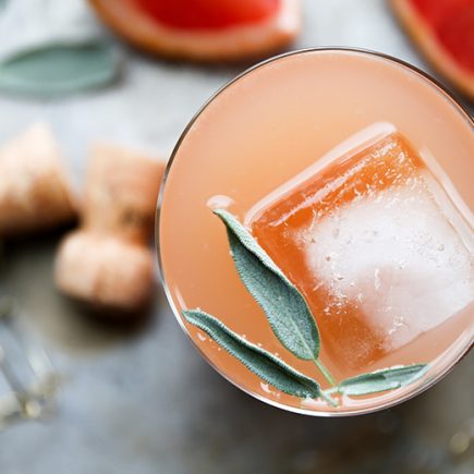 Grapefruit and Sage Champagne Cocktails | www.floatingkitchen.net