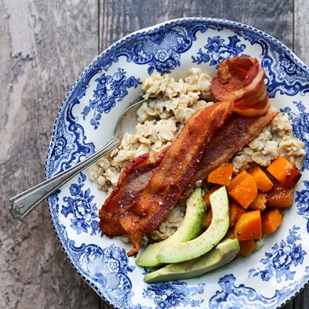 Savory Oatmeal with Bacon, Roasted Squash and Avocado | www.floatingkitchen.net