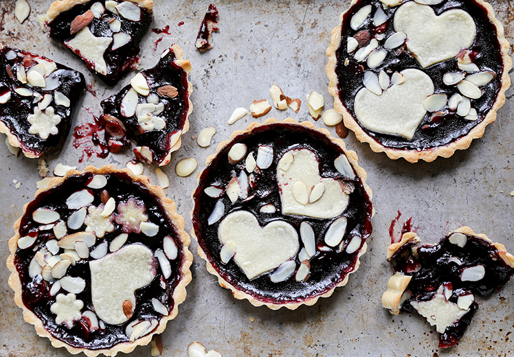 Individual Blackberry Jam and Almond Tarts