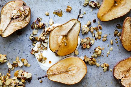 Maple Roasted Pears with Yogurt and Maple-Nut Clusters | www.floatingkitchen.net