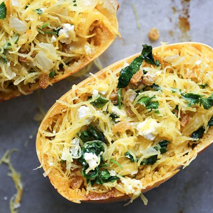 Moroccan-Spiced Stuffed Spaghetti Squash | www.floatingkitchen.net