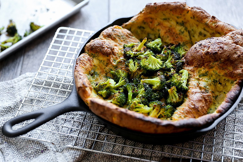 Savory Dutch Baby with Roasted Broccoli | www.floatingkitchen.net