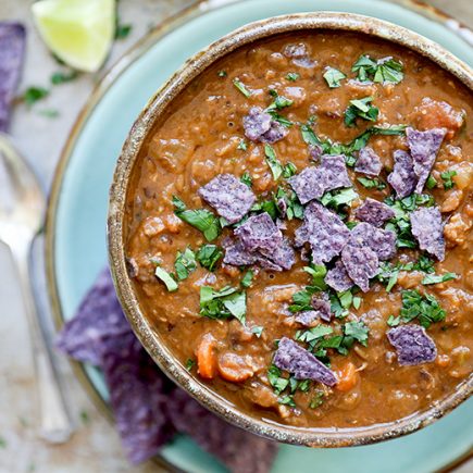 Lentil and Black Bean Soup with Italian Sausage | www.floatingkitchen.net