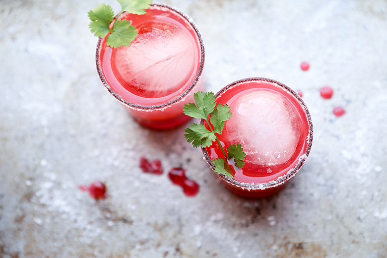 Rhubarb-Raspberry Margaritas