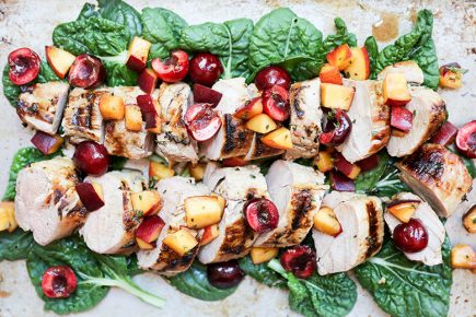 Grilled Pork Tenderloin with Peach-Cherry Salsa | www.floatingkitchen.net