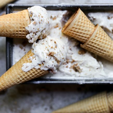 Tahini Ice Cream with Chocolate Chip Cookies | www.floatingkitchen.net