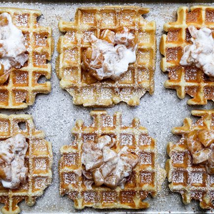 Peaches and Cream Waffles | www.floatingkitchen.net