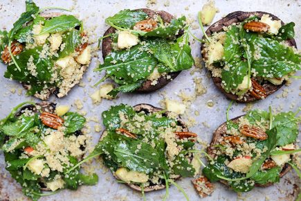 Kale and Quinoa Salad Stuffed Portobello Mushrooms with Apples and Pecans | www.floatingkitchen.net