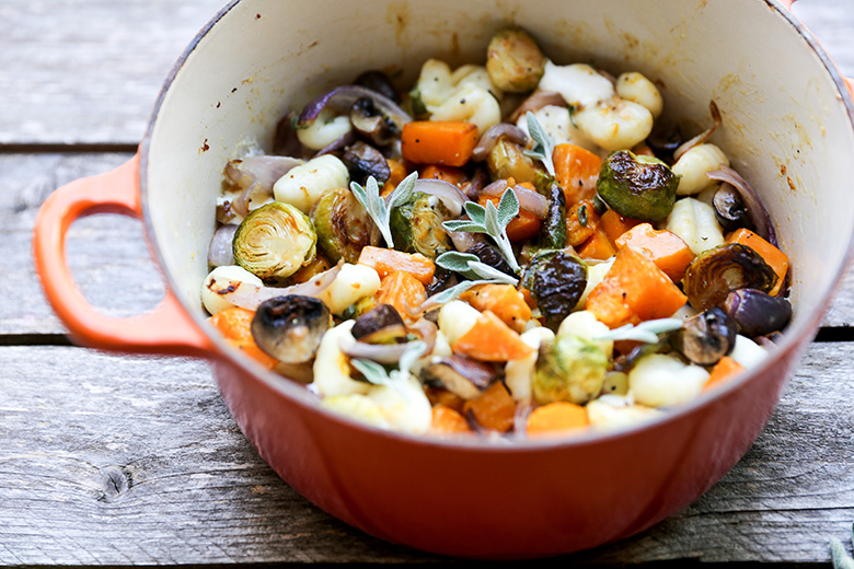 Gnocchi and Winter Vegetables with Sage Cream Sauce