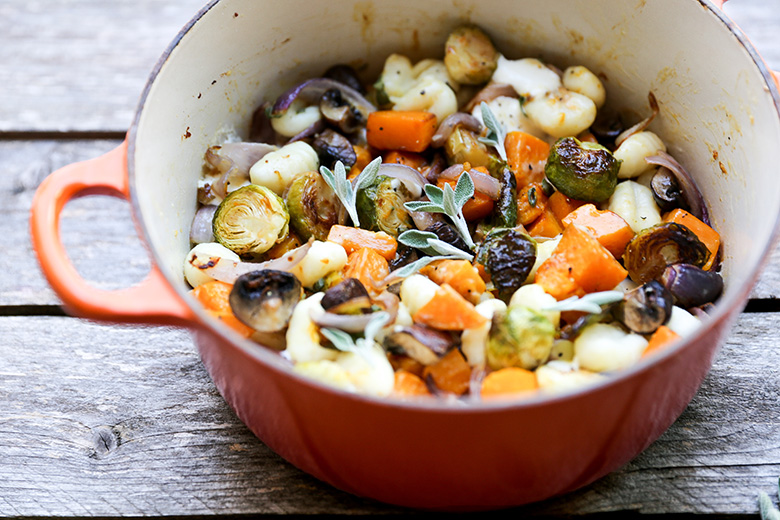 Gnocchi and Winter Vegetables with Sage Cream Sauce | www.floatingkitchen.net