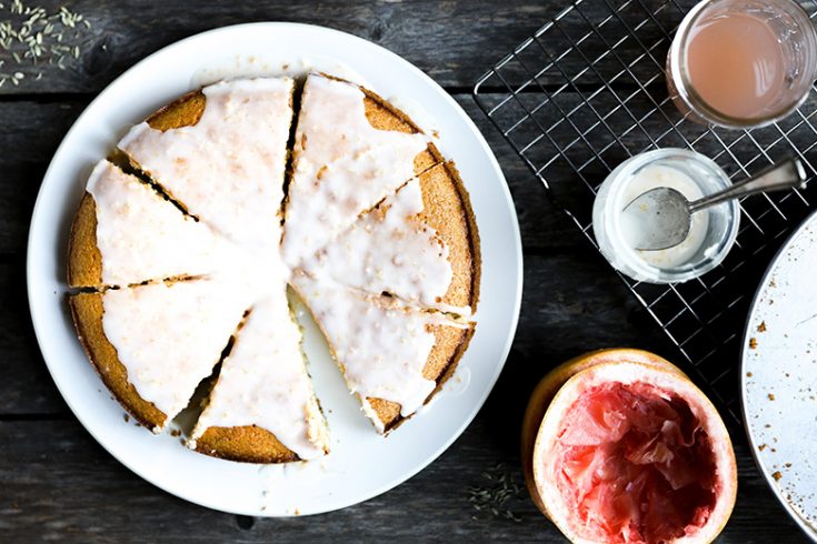 Olive Oil Cornmeal Cake with Grapefruit and Fennel