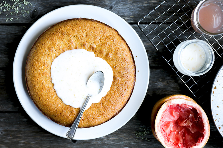 Olive Oil Cornmeal Cake with Grapefruit and Fennel | www.floatingkitchen.net