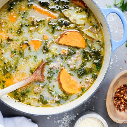Spicy Sausage, Kale and Potato Soup | www.floatingkitchen.net