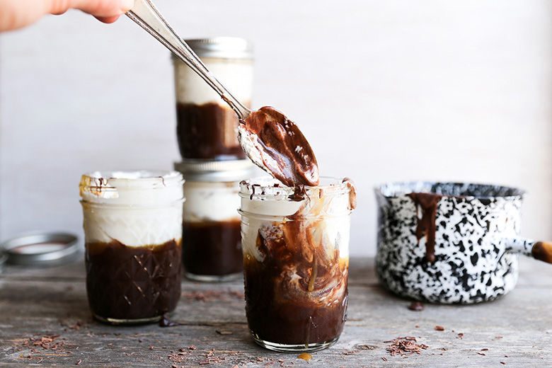 Baileys Chocolate Mousse with Whiskey Caramel Sauce and Whipped Cream | www.floatingkitchen.net