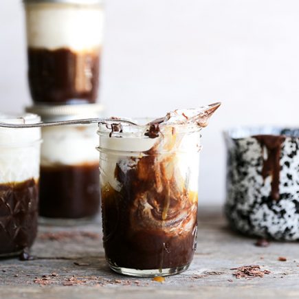 Baileys Chocolate Mousse with Whiskey Caramel Sauce and Whipped Cream | www.floatingkitchen.net