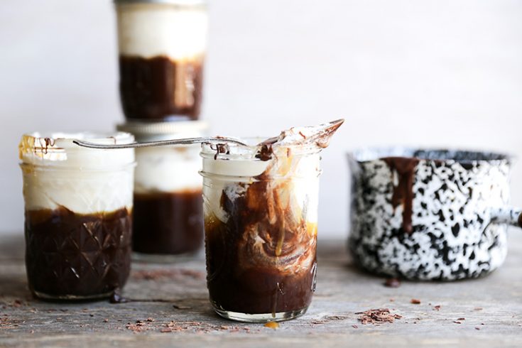 Baileys Chocolate Mousse with Whiskey Caramel Sauce and Whipped Cream