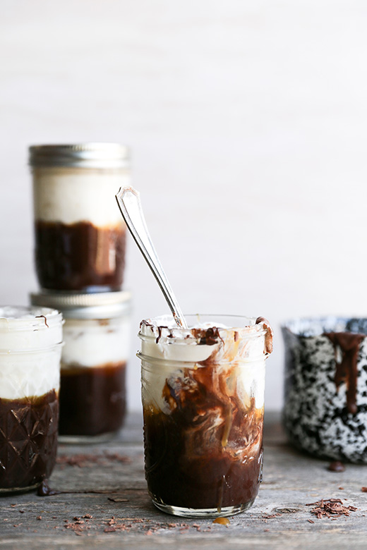 Baileys Chocolate Mousse with Whiskey Caramel Sauce and Whipped Cream | www.floatingkitchen.net