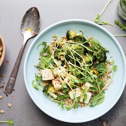 Roasted Chili Basil Lime Tofu Bowls | www.floatingkitchen.net