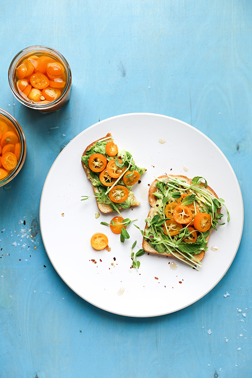 Quick-Pickled Kumquat Avocado Toast | www.floatingkitchen.net