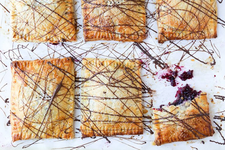 Rhubarb-Berry Hand Pies with Chocolate